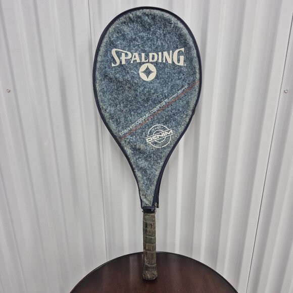 Spalding Graphite The Denim Tennis Racquet w/ Cover 4 3/8 - Picture 1 of 16